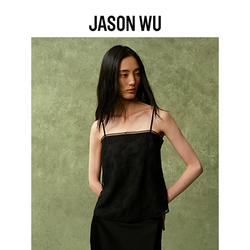 JASON WU 秋季新款花卉刺绣蕾丝休闲百搭上衣吊带女