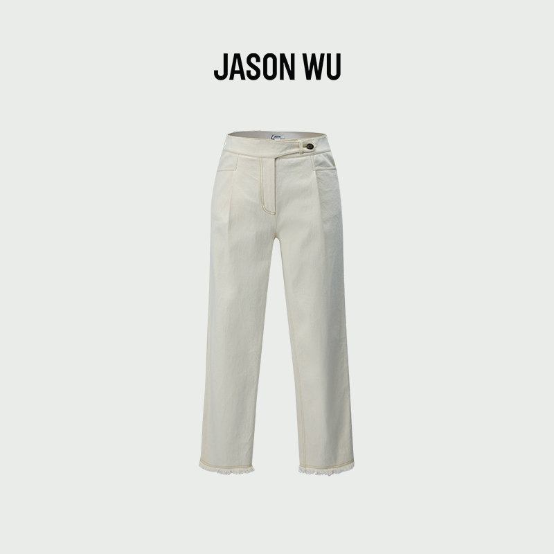 JASON WU 秋季新款毛边通勤百搭裤子长裤休闲裤牛仔裤女