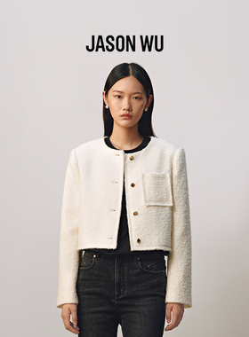 JASON WU 新款羊驼毛粗花呢小香风上衣外套女