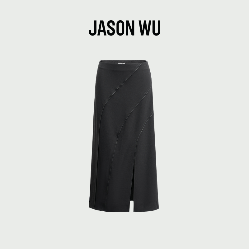 JASON WU  25年秋季新款纯色简约气质直筒显瘦三醋纤解构半裙裙子
