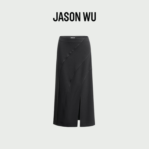 JASON WU  春夏新款纯色简约气质直筒显瘦三醋纤解构半裙裙子