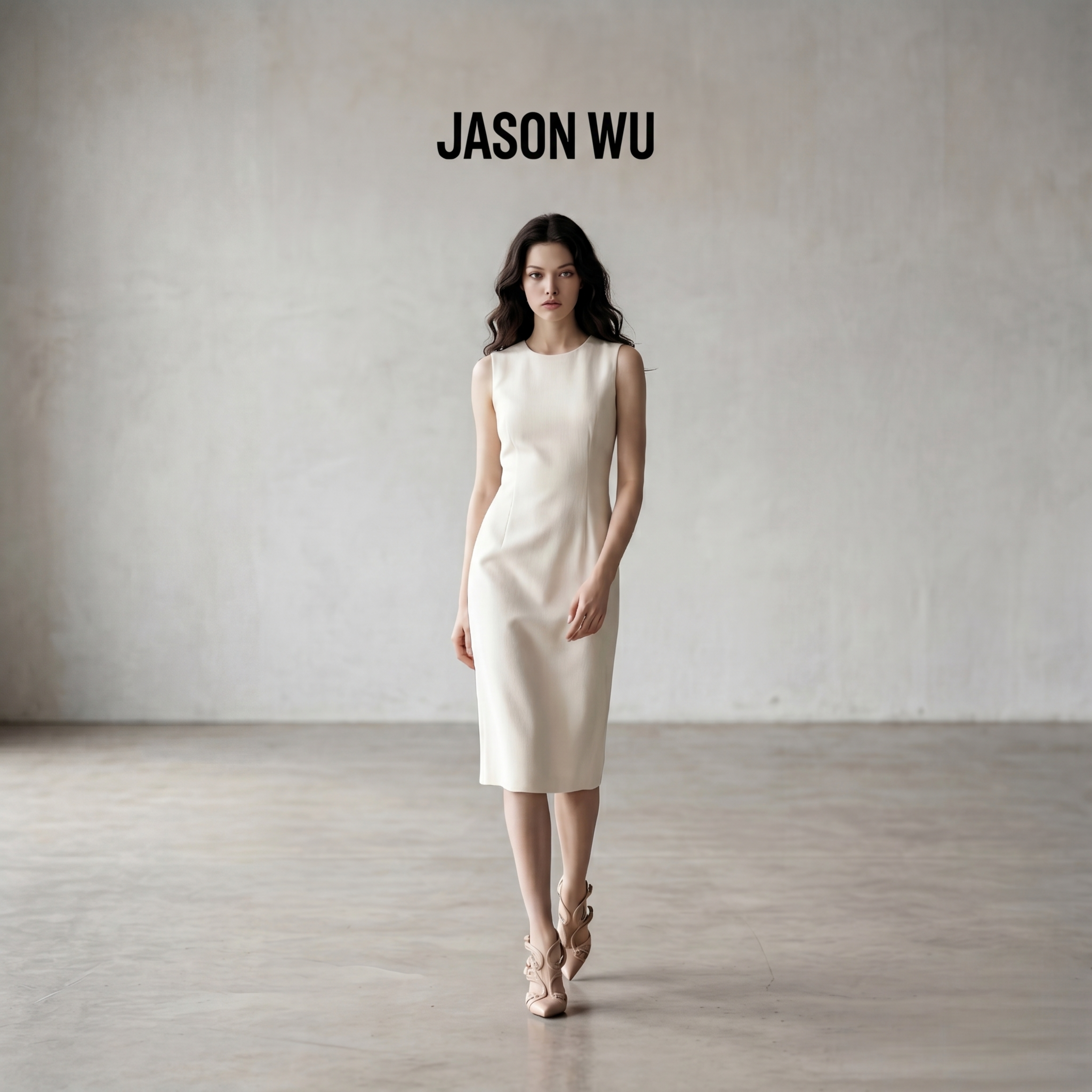 JASON WU-J系列千金淑女风优雅气质中长款无袖背心连衣裙夏季新款