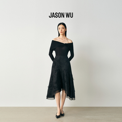 JASON WU2026年春季新款肌理感鸢尾半裙女士修身型设计感半身裙