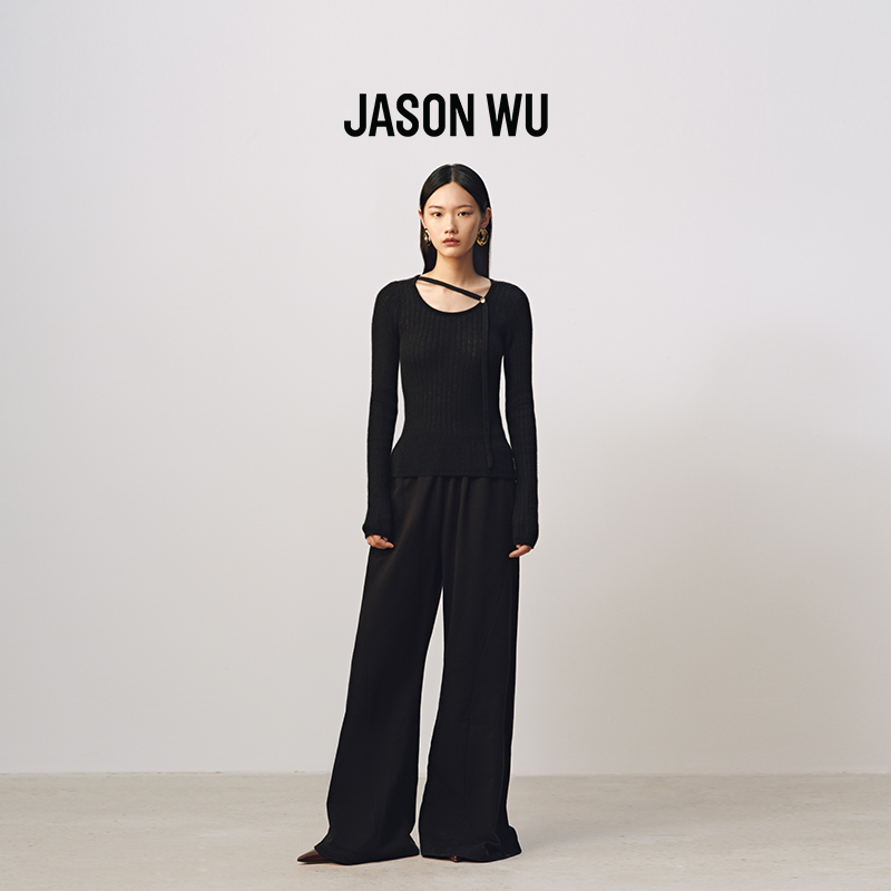 JASON WU 秋冬新款橡筋腰阔腿百搭通勤休闲裤子长裤卫裤女