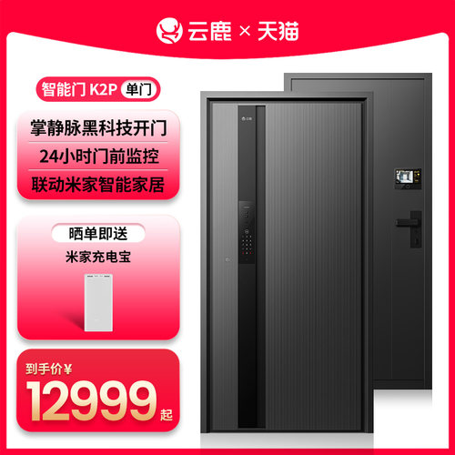 云鹿智能门K2P子母门入户门安全门别墅大门可定制一体化