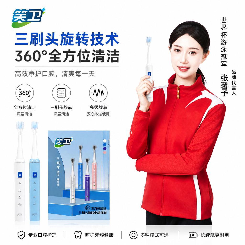 笑卫旋转电动牙刷成人男女充电款