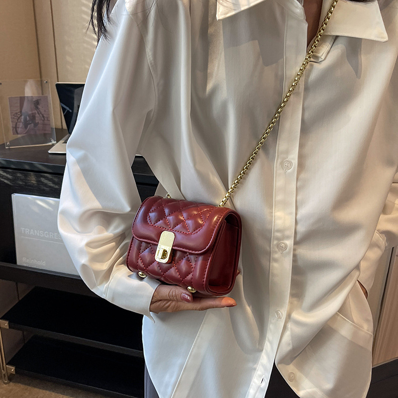 高级质感小包包女2023新款今年流行迷你百搭菱格链条包爆款斜挎包