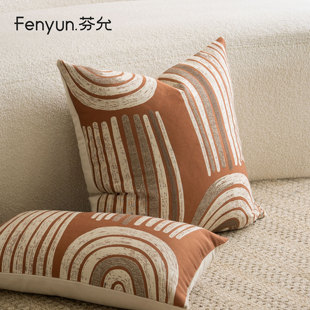 【清仓特价】芬允摩洛哥米红色条纹靠枕客厅沙发抱枕简约腰靠枕