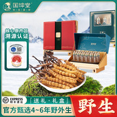 国坤堂冬虫夏草官方旗舰店野生虫草那曲玉树正品 干货50克送礼礼盒