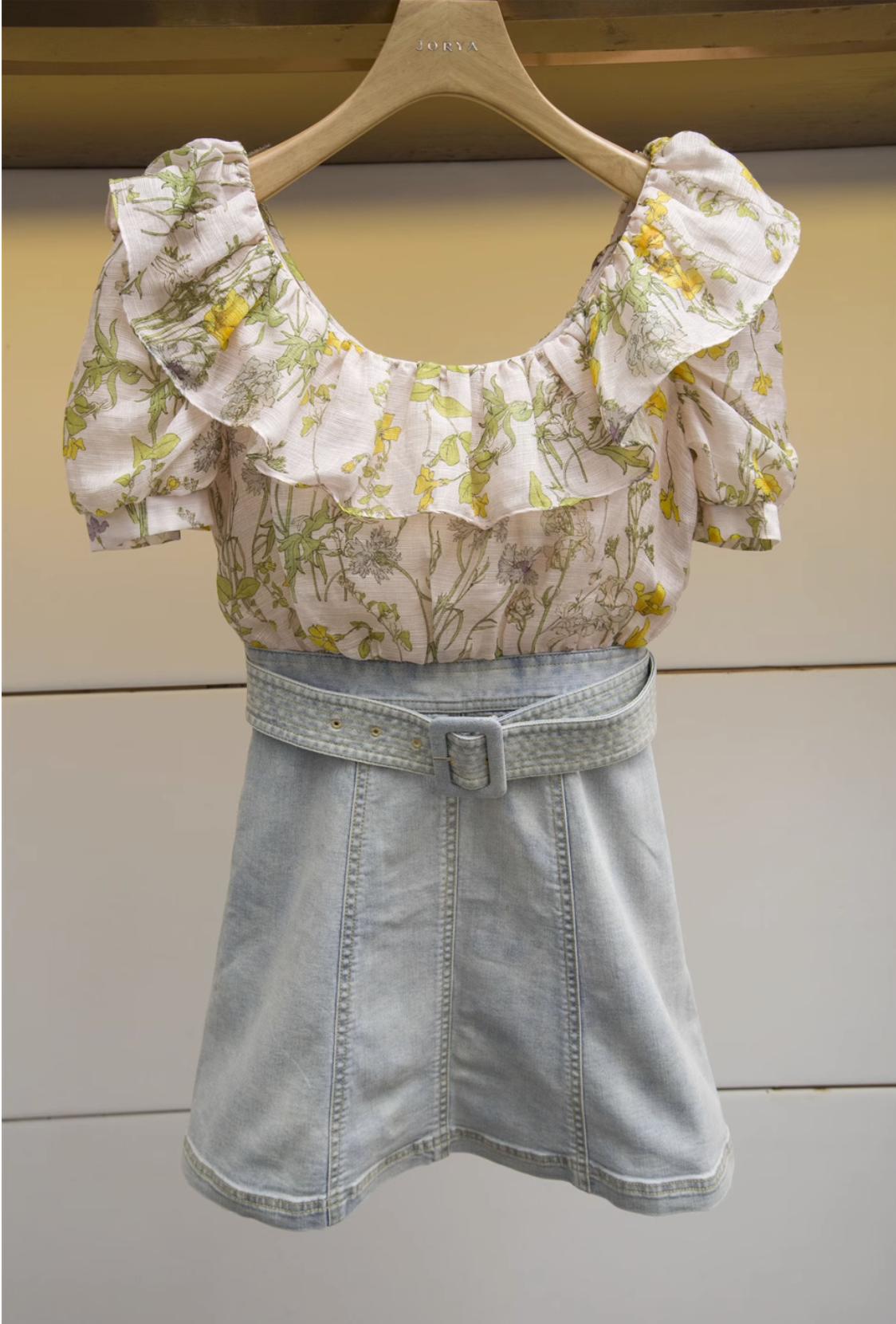 jorya/卓雅 拼接水洗牛仔连衣裙2020夏季专柜正品m1202805-3680