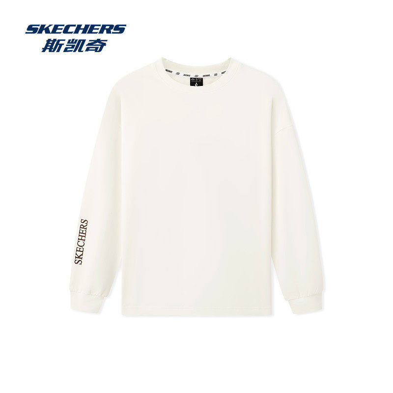 Skechers斯凯奇男士秋冬款简约时尚加绒宽松针织套头卫衣L425M074,运动服/休闲服装,运动卫衣/套头衫,淘宝优惠券,粉丝福利购,淘宝优惠卷