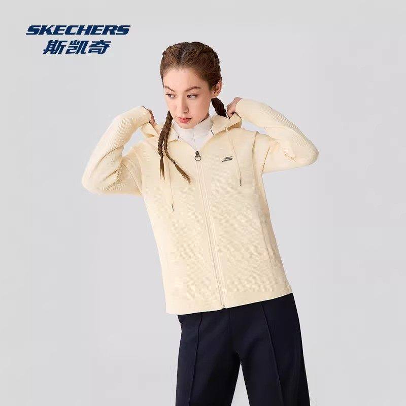 Skechers斯凯奇女士秋冬休闲通勤连帽衫宽松保暖运动外套P425W239,运动服/休闲服装,运动茄克/外套,淘宝优惠券,粉丝福利购,淘宝优惠卷