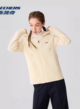 Skechers斯凯奇女士秋冬休闲通勤连帽衫宽松保暖运动外套P425W239