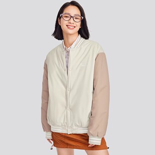 Skechers斯凯奇女子秋冬立领棒球服轻盈透气针织休闲外套L325W099