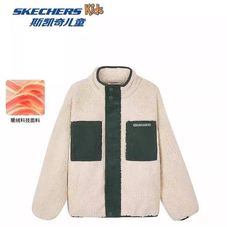 Skechers斯凯奇冬季儿童绒绒衣简约时尚百搭保暖加绒外套L424B040,运动服/休闲服装,运动茄克/外套,淘宝优惠券,粉丝福利购,淘宝优惠卷