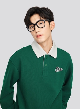Skechers斯凯奇男子学院风Polo领卫衣秋新款针织套头上衣P424M116