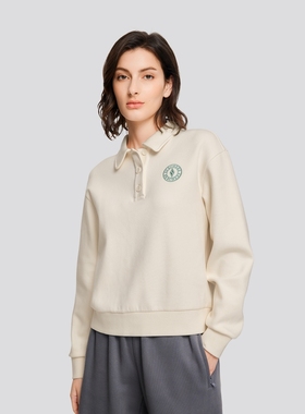 Skechers斯凯奇新款女子针织长袖POLO衫舒适百搭休闲卫衣L324W111