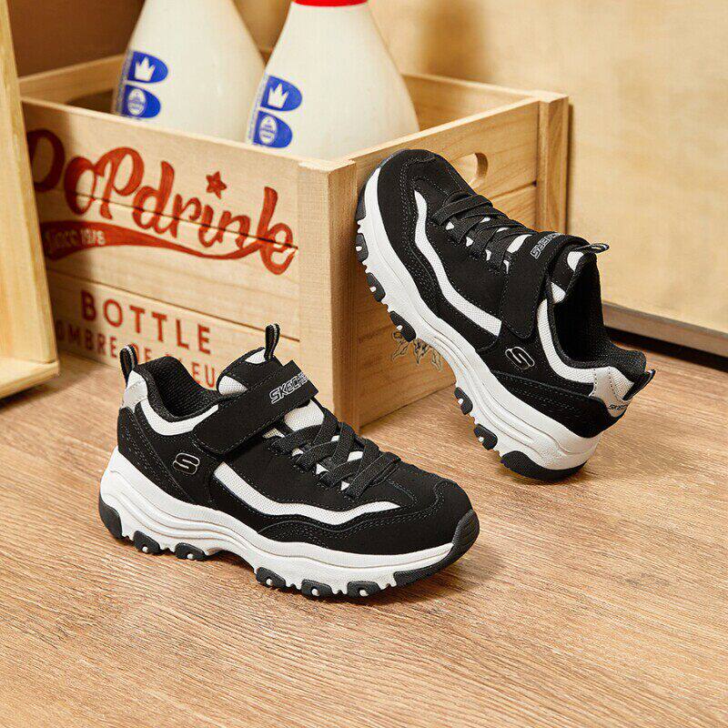 Skechers斯凯奇童鞋熊猫鞋男童魔术贴轻质缓震运动老爹鞋8701645L