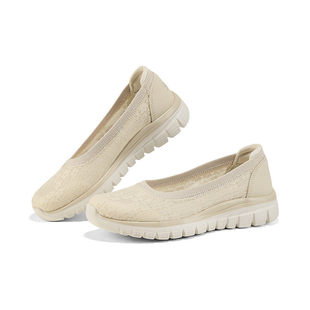 Skechers斯凯奇女士春季新款透气蕾丝圆头百搭休闲浅口单鞋100961