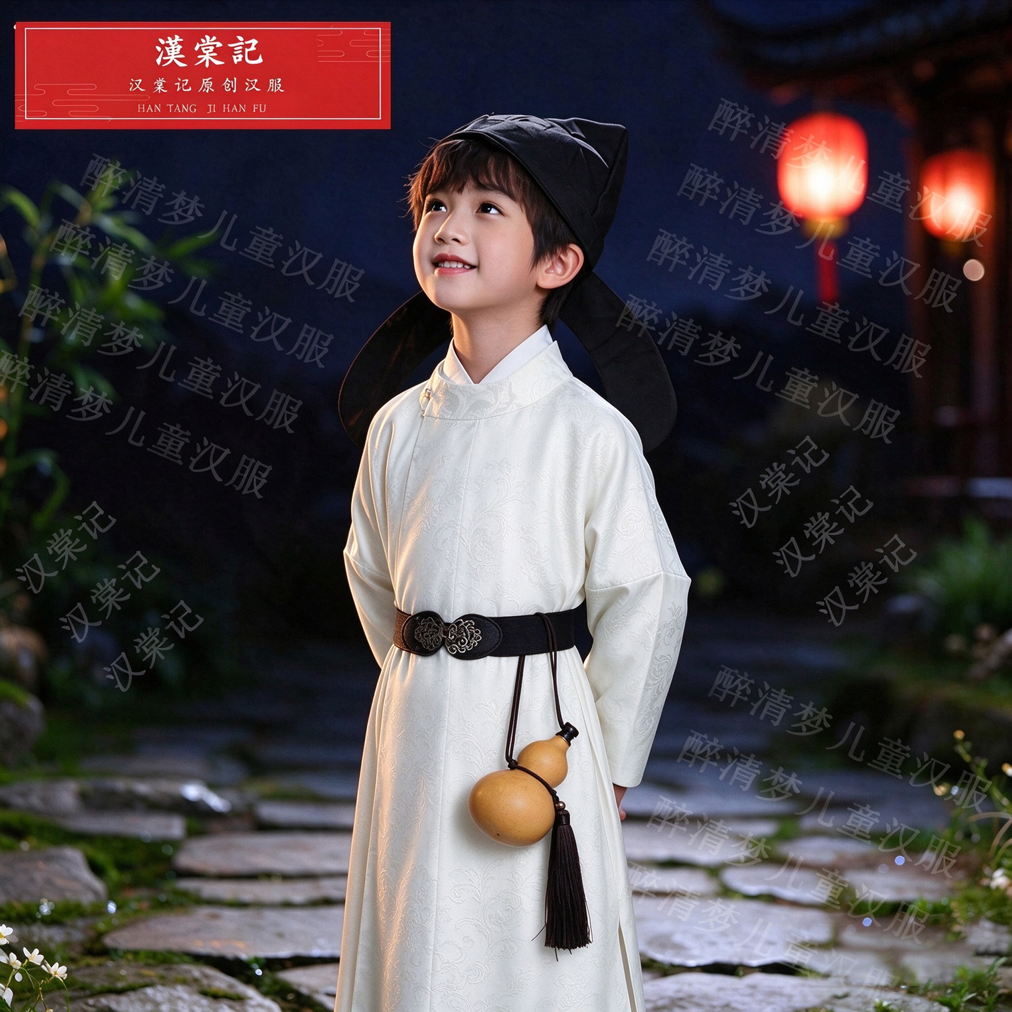 男童汉服唐朝李白杜甫服装圆领袍儿童古装诗歌朗诵唐朝诗人演出服