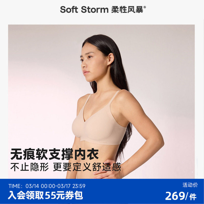 柔性风暴小胸聚拢无痕内衣女士无钢圈隐形文胸美背薄款2026防下垂