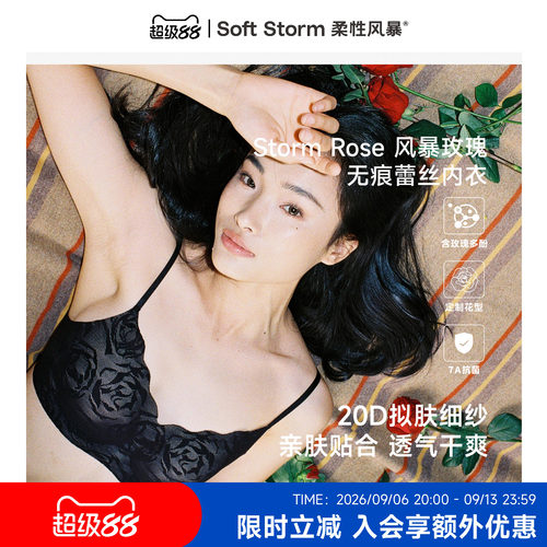 SoftRose无痕玫瑰蕾丝内衣聚拢女