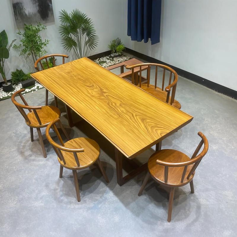 柚木王大板巴花黑檀非洲实木原木茶桌金丝楠木老板总裁办公桌缅甸