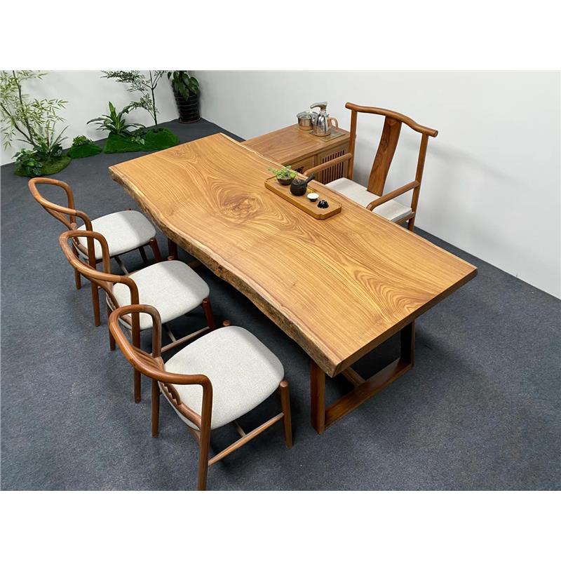 非洲柚木王实木大板茶桌茶台原木餐桌老板总裁办公书桌缅甸大班台