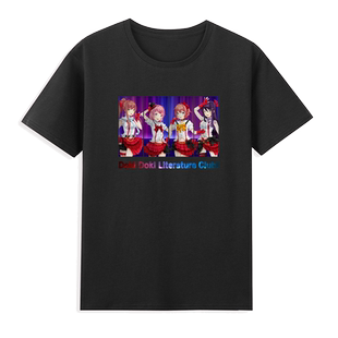 dokidoki心跳文学部纱世里莫妮卡夏树优里短袖T恤男衣服夏季纯棉