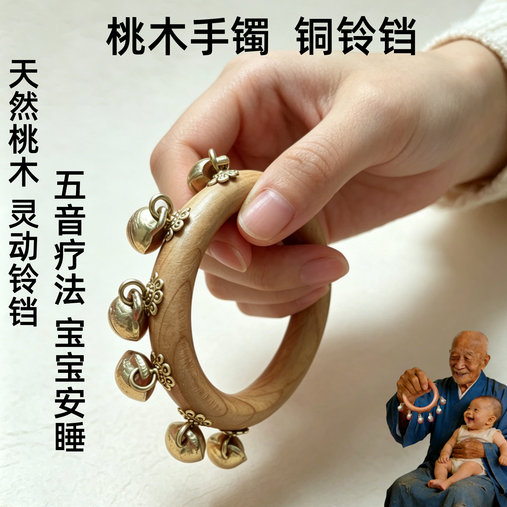 宝宝安神压惊护身哭闹百岁礼手镯