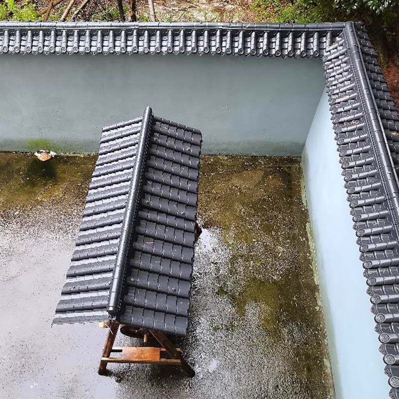 一体仿古瓦树脂瓦片屋檐装饰瓦古建门头屋顶琉璃小青瓦塑料围墙瓦