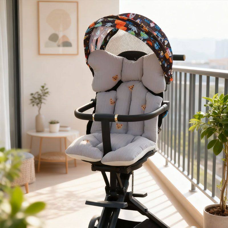 四季通用垫子婴儿车护脊推车棉垫加厚秋冬宝宝坐垫餐椅神器靠垫