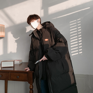 中戏艺考生长款羽绒服男冬季加厚棉服190高个R子特大码棉大衣外套