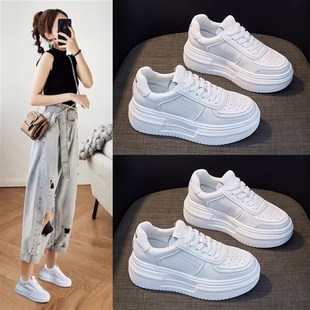 厚底软底真皮透气运动休闲Z鞋 新款 子女百 女2024春季 内增高小白鞋