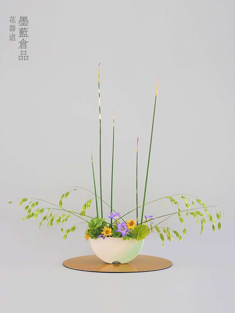 椭圆形聚酯漆板敷板 小原流日式垫板池坊插花花器器皿底座装饰板