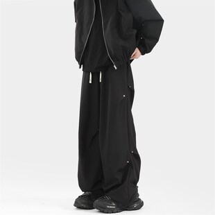 city hipster美式冲锋裤男夏季薄款小众设计感运动裤宽松休闲长裤