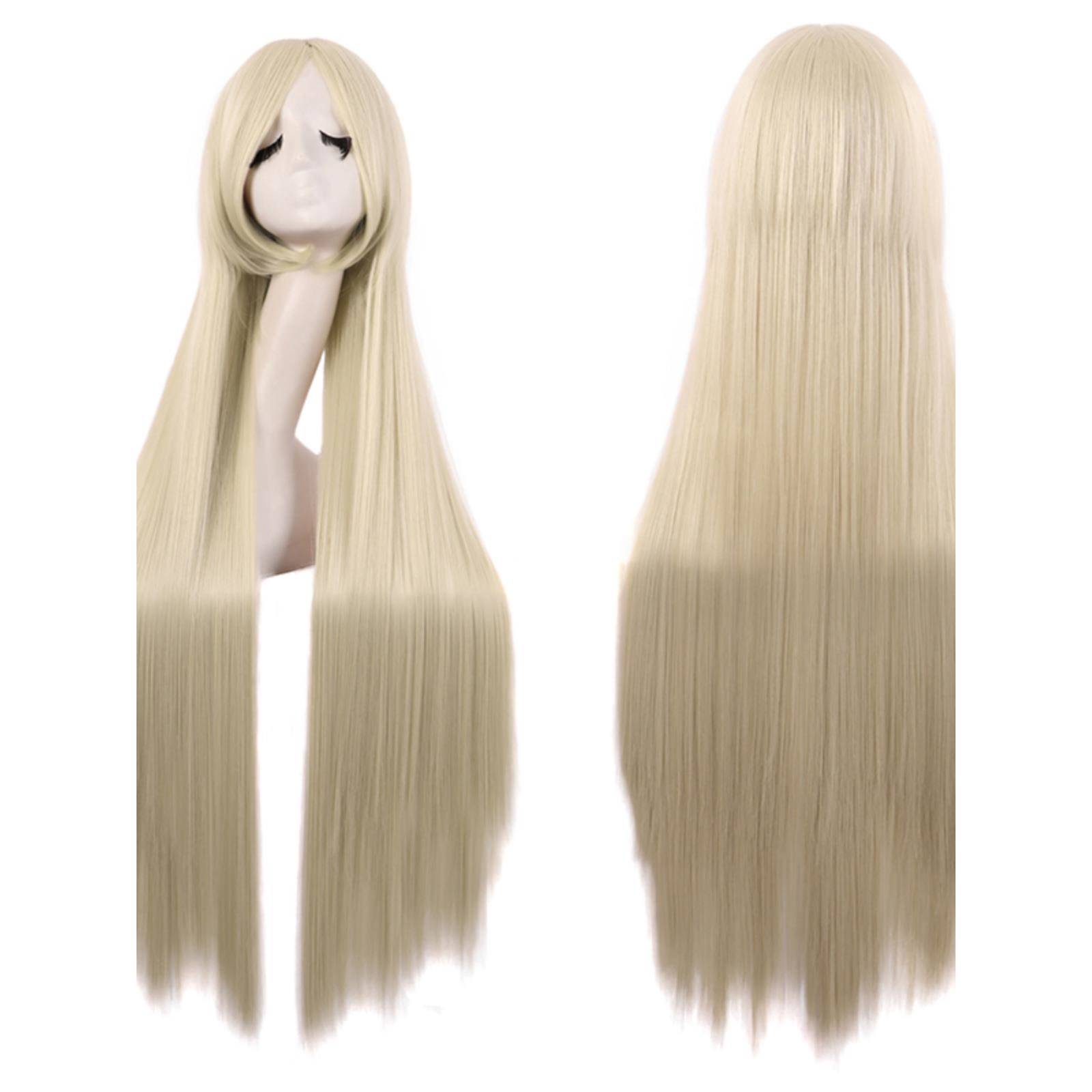 万用动co纯s假发女长发WMV漫紫红彩色白色黑100超长直发假头发全