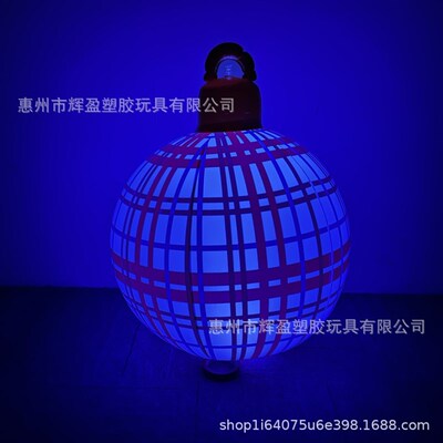 热卖塑料aPVC充气LED发光圣诞球装饰吹气手提球圣诞节氛围布置用