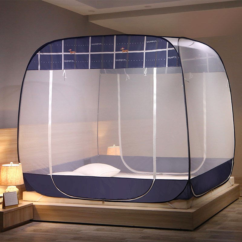 大空间蒙古包蚊帐免安装三开门家用宝D宝儿童防摔2023新款帐篷纹