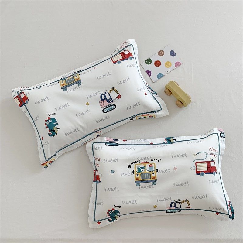儿童全棉枕套60i支长绒棉卡通乳胶枕头套纯棉幼儿园30X50cm枕芯套