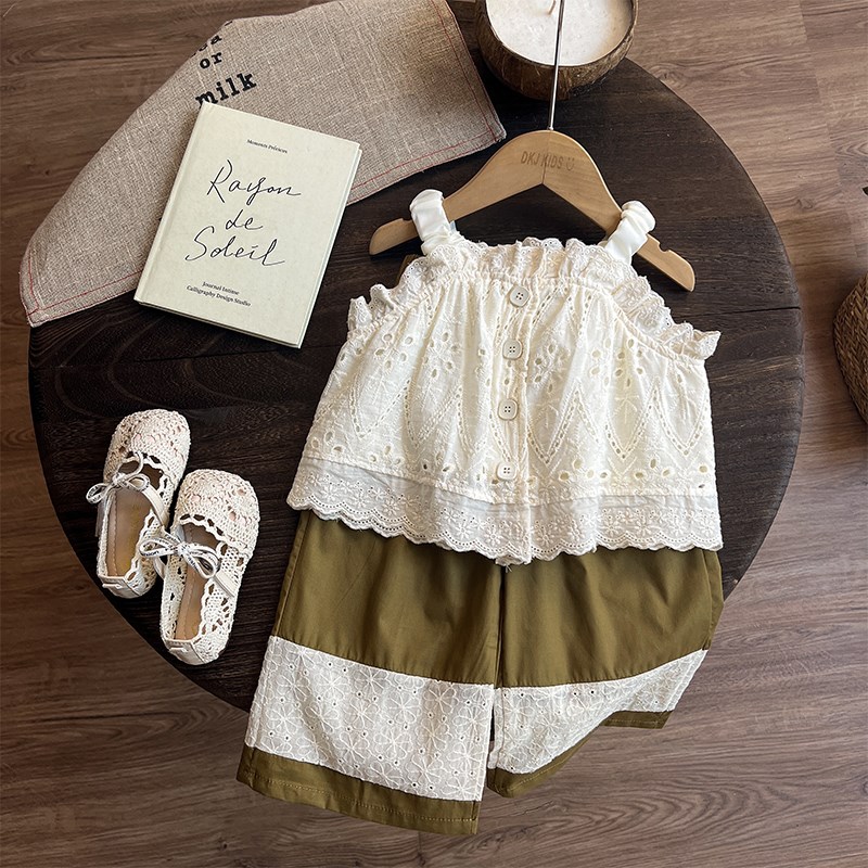 森系女童夏装2h024新款儿童吊带背心夏季外穿洋气女宝宝无袖上衣