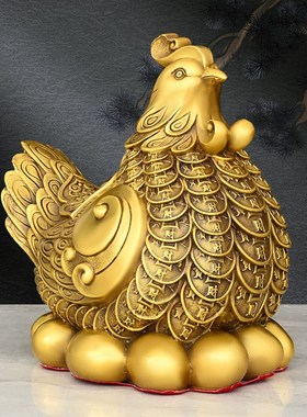 黄铜十二生肖属相鸡摆件家居电视柜玄关酒柜摆放铜鸡吉祥物工艺品