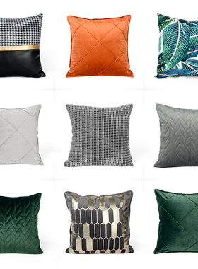 意式轻奢a小清新全屋定制展厅衣帽间样板间衣柜客厅抱靠枕道具摆