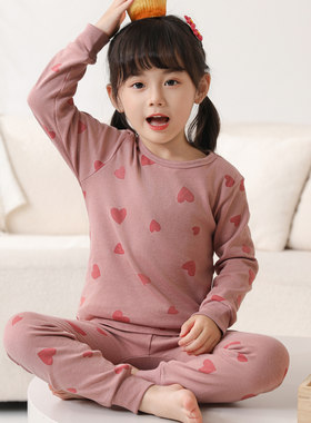 女童睡衣秋款纯棉秋o季儿童秋衣裤全棉小女孩女宝宝秋天家居服套