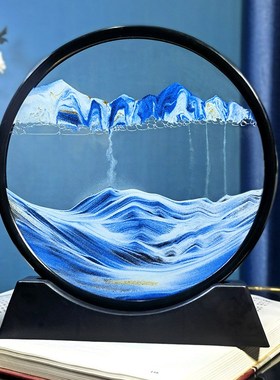 流沙画摆件自动翻转沙漏客厅电视B柜酒柜桌面装饰品创意办公室轻