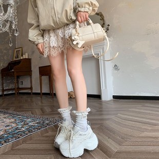 女小白鞋 白色厚底鞋 女老爹鞋 内增高女鞋 新M款 小个子9CM厚底增高鞋