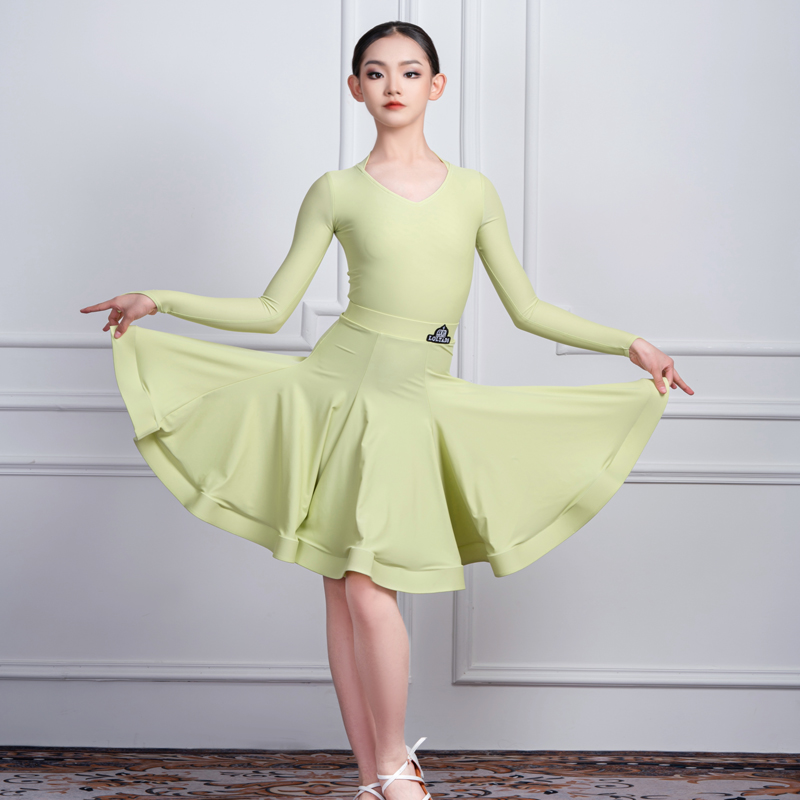 洛利塔新款女童拉丁舞规定服专y业比赛服J大摆裙儿童标准拉丁舞蹈