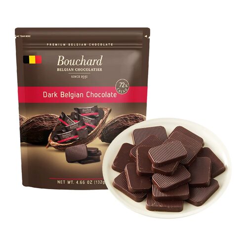 山姆盒马代购 Bouchard 比利时进口 黑巧克力72% 高浓度可可零食