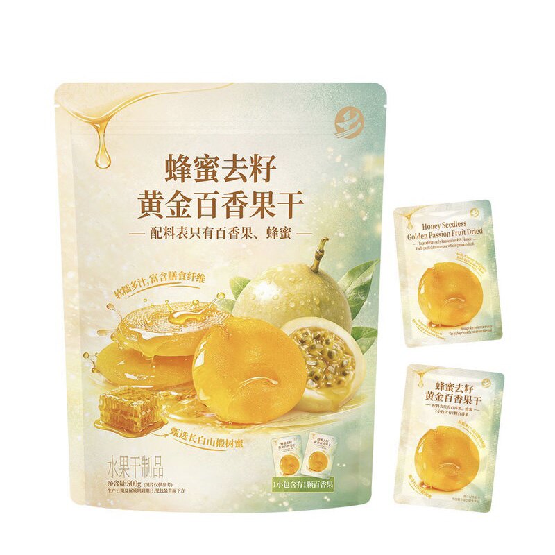 山姆代购 蜂蜜去籽黄金百香果干500g 整个水果干即食小包蜜饯零食图片