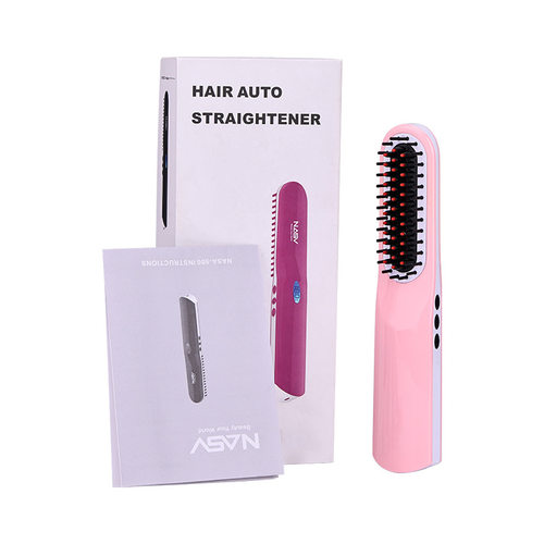 跨境直发梳懒人 干湿两用直发梳子卷发棒 便捷家用电动造型器